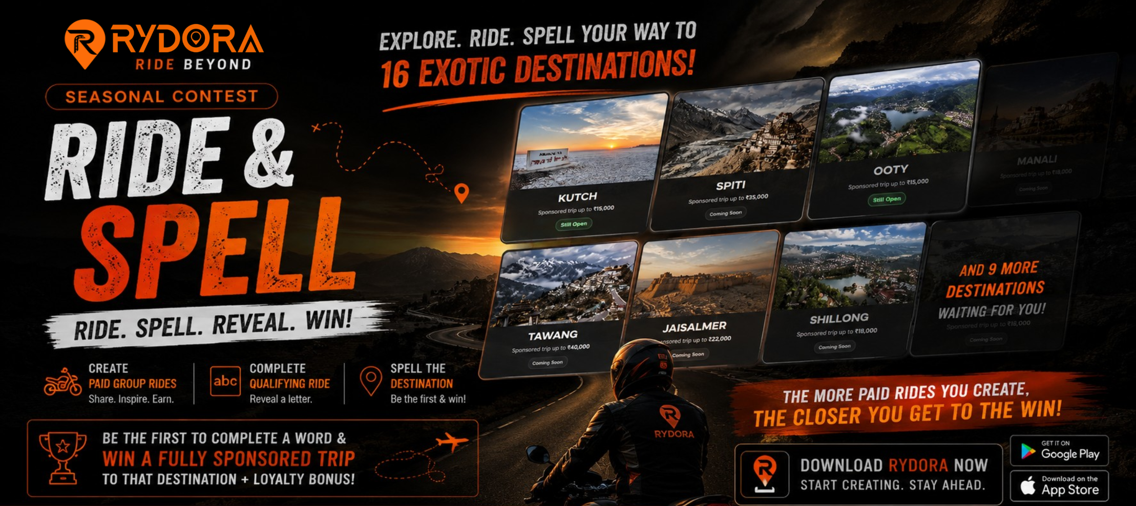 Ride & Spell — spell a destination, win the trip